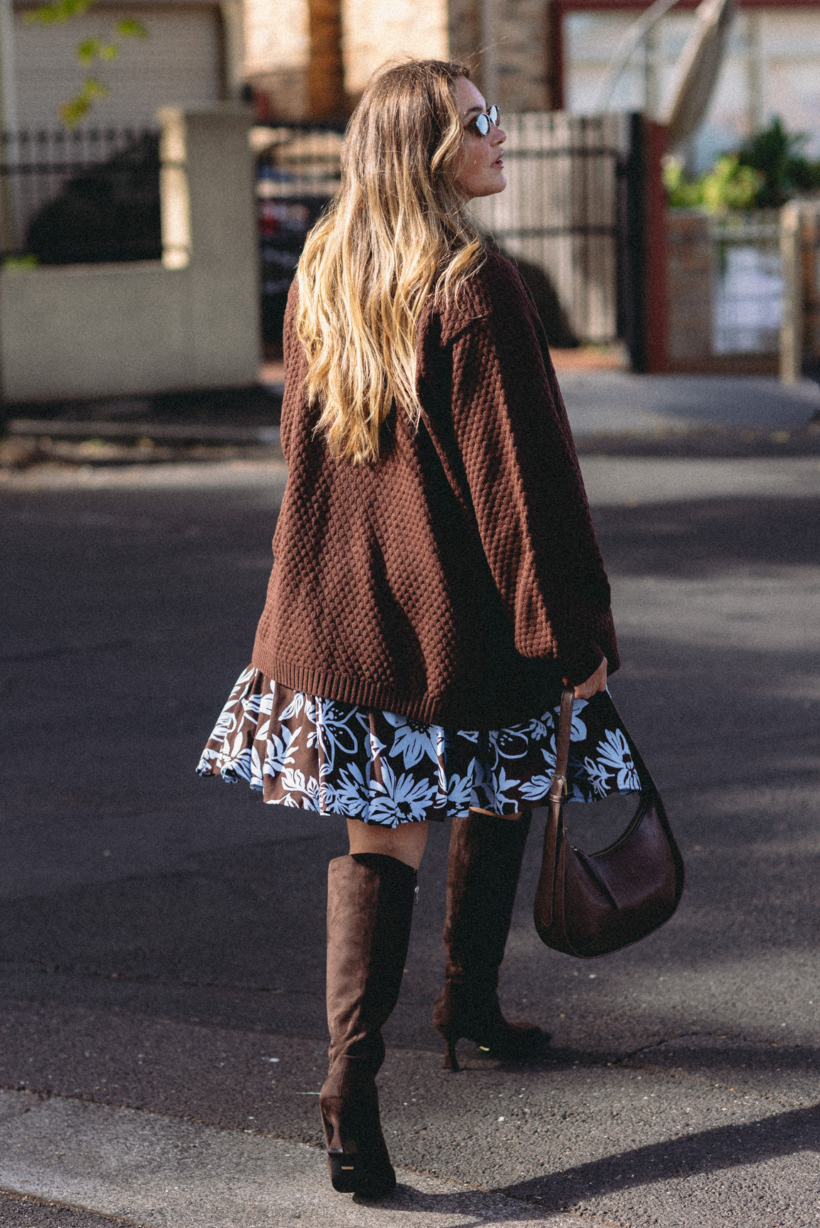 Marbelle Knit Cardigan in Chocolate
