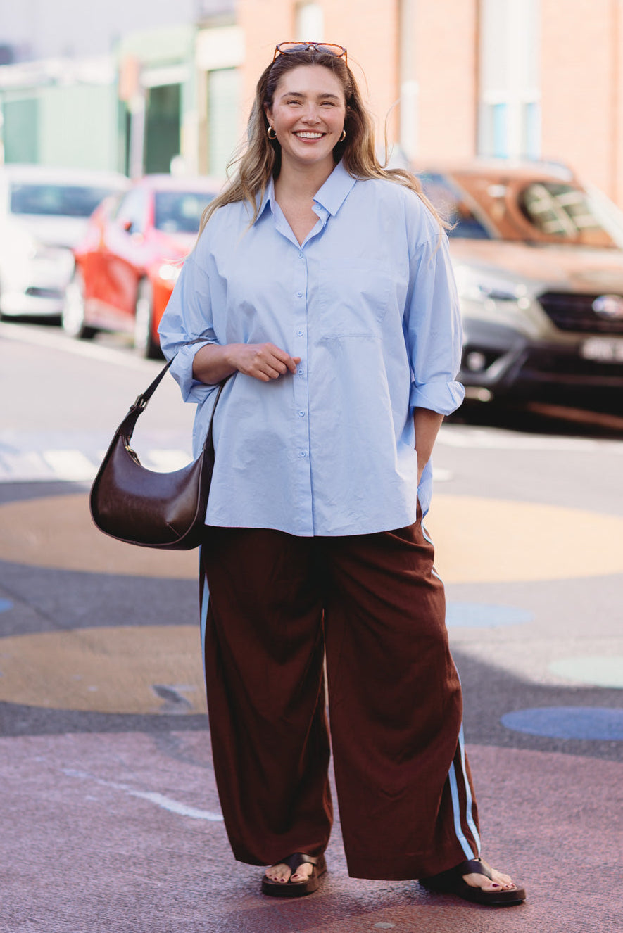 Lula Oversized Shirt in Baby Blue