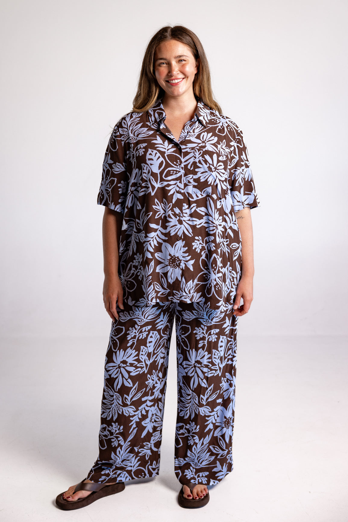 Samara Shirt in Blue Lani Chocolate