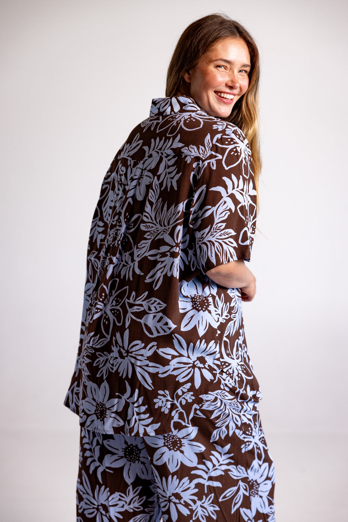 Samara Shirt in Blue Lani Chocolate
