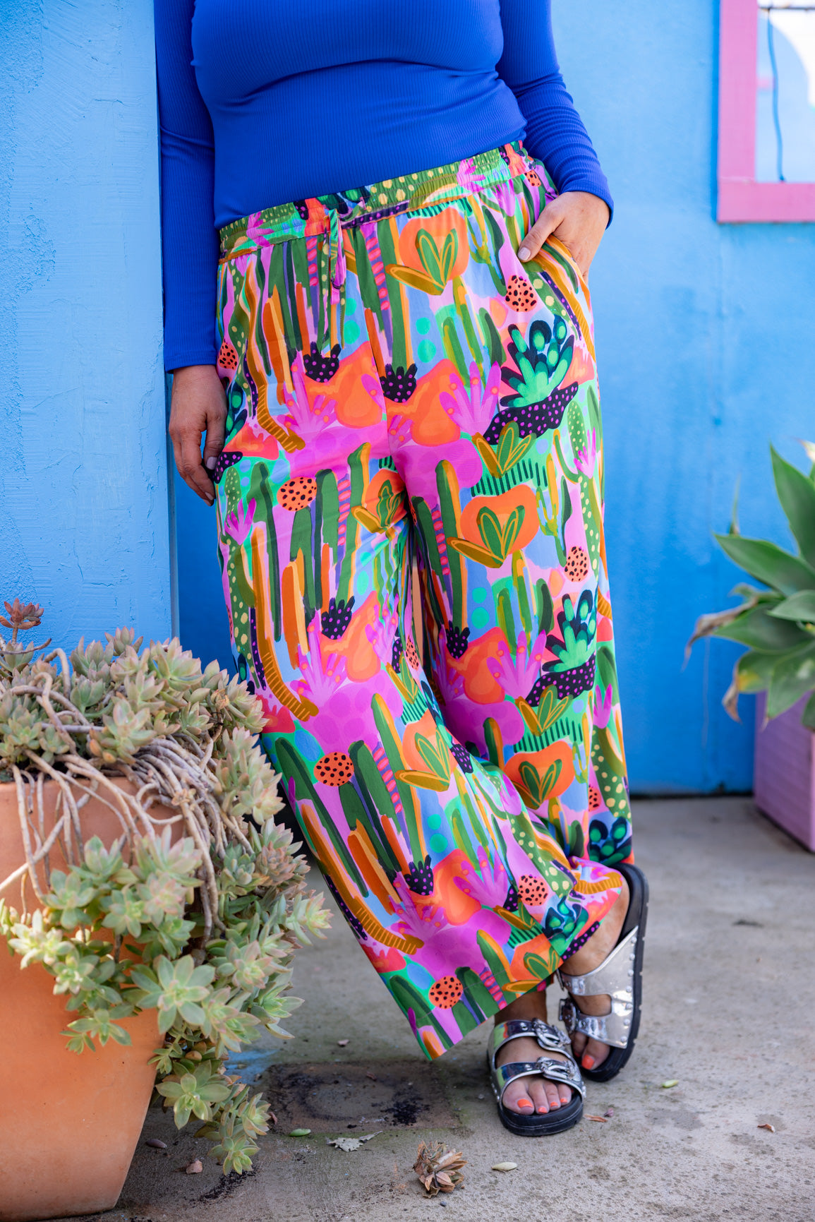 Gina Pant in Neon Cactus Country by Deb McNaughton