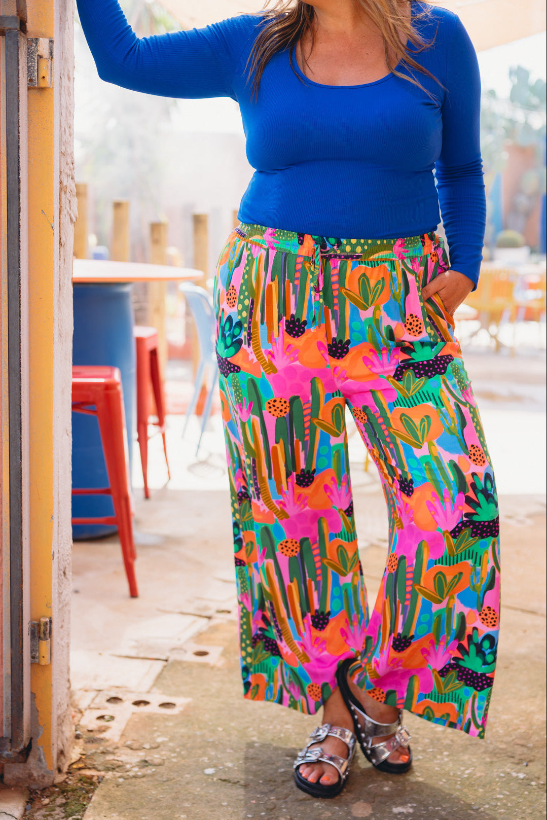 Gina Pant in Neon Cactus Country by Deb McNaughton