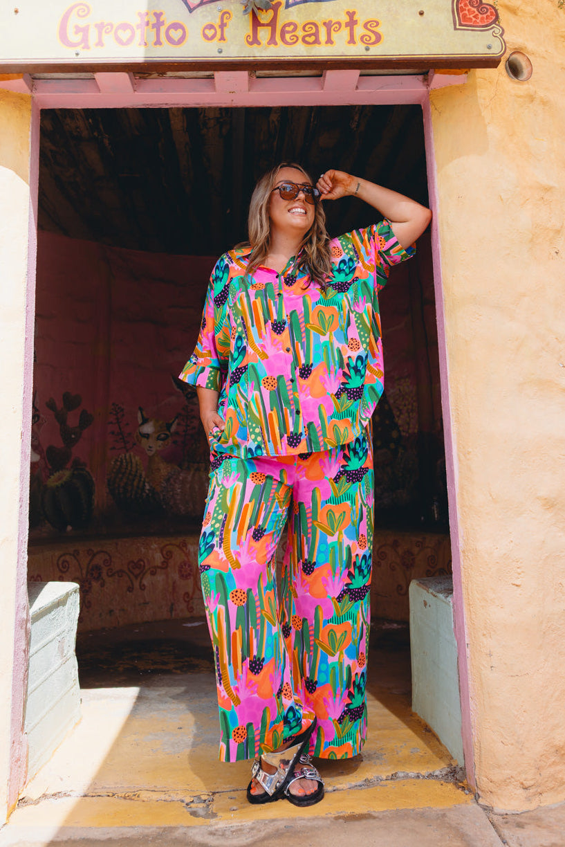 Gina Pant in Neon Cactus Country by Deb McNaughton