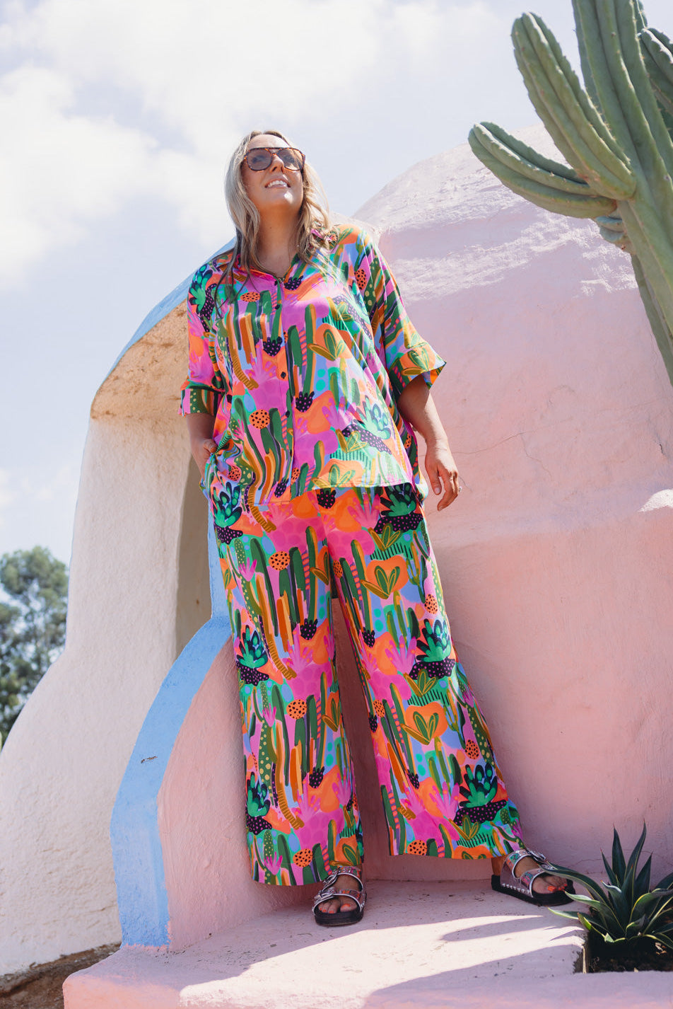 Gina Pant in Neon Cactus Country by Deb McNaughton