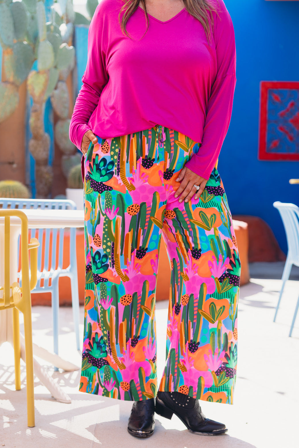Gina Pant in Neon Cactus Country by Deb McNaughton