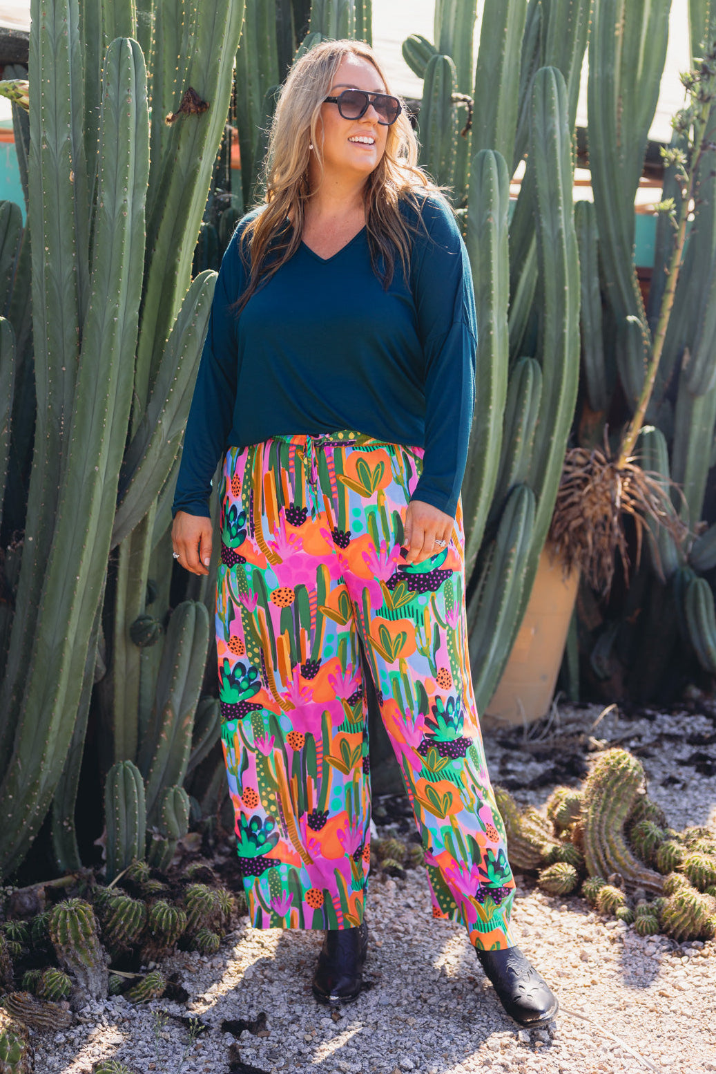 Gina Pant in Neon Cactus Country by Deb McNaughton