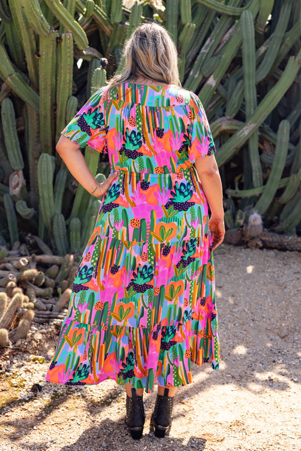 Bonnie Dress in Neon Cactus Country by Deb McNaughton