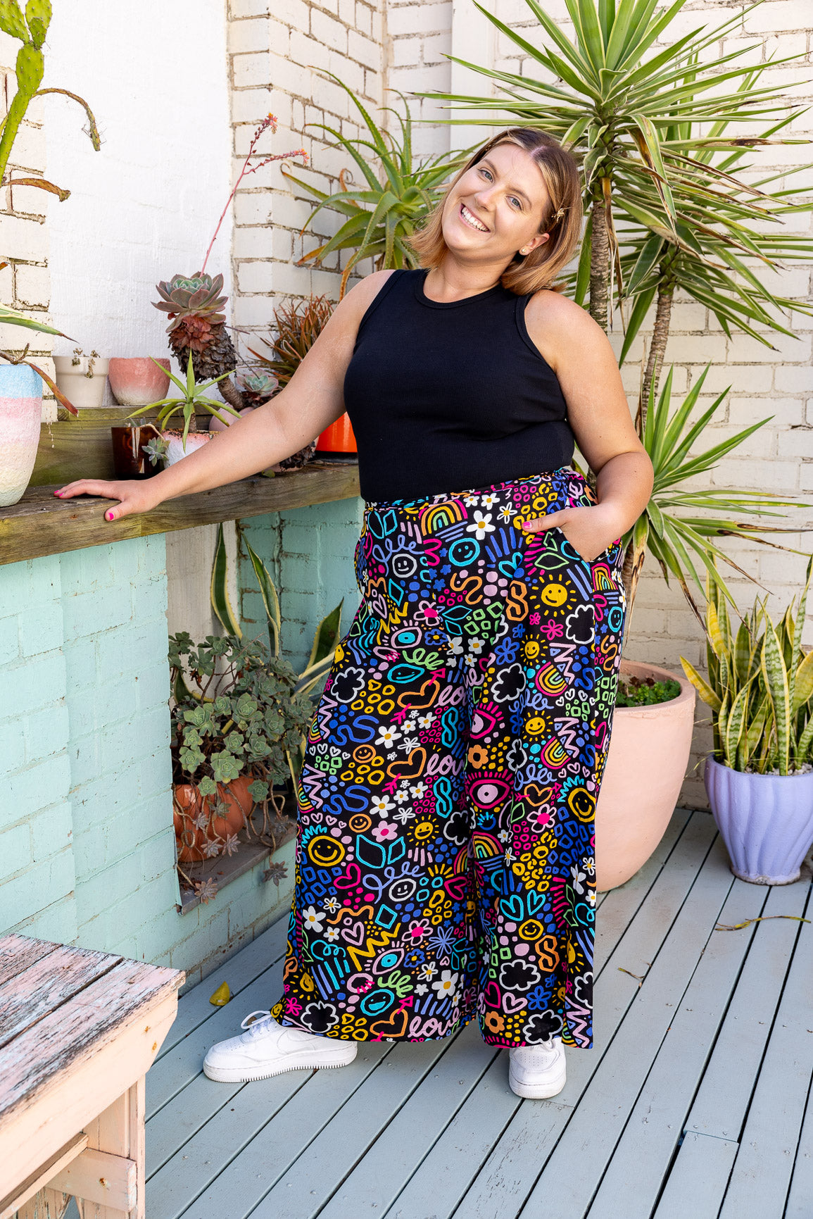 Larsa Wide Leg Pants in Teenage Dream by Kasey Rainbow