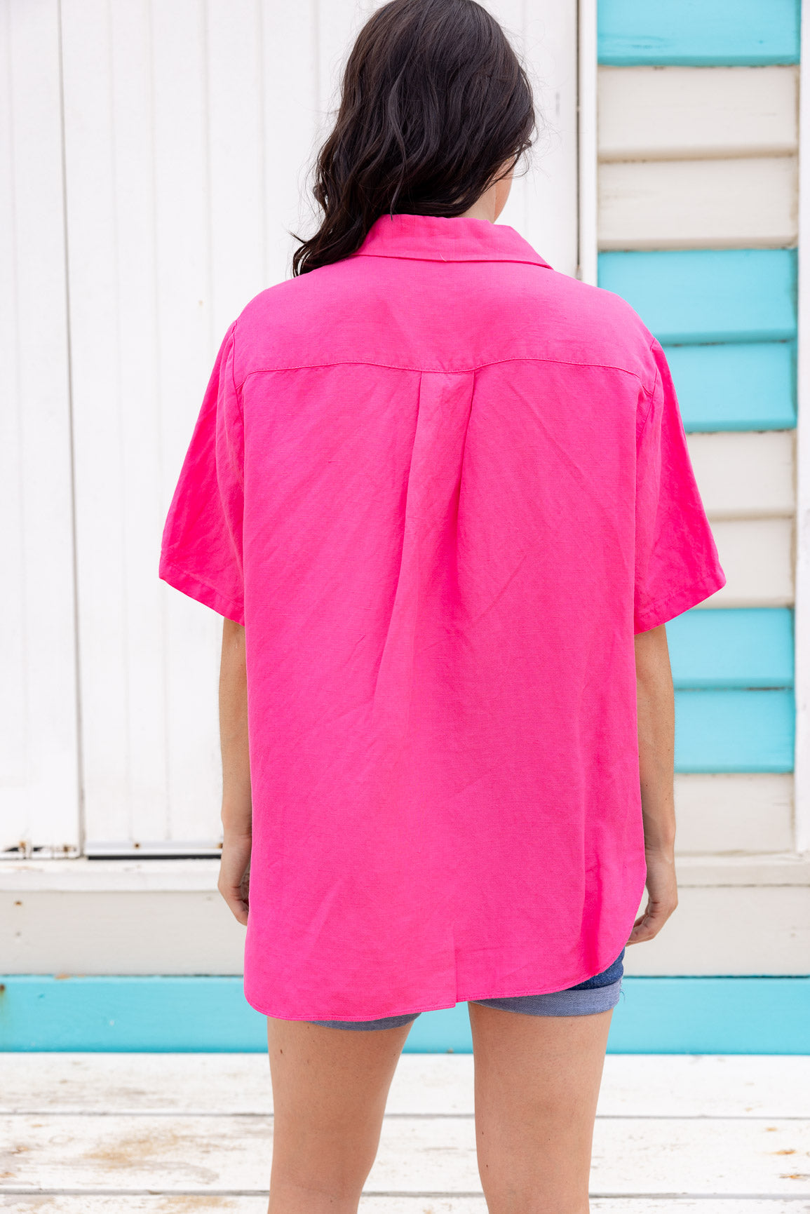 Samara Linen Blend Shirt in Pina Colada