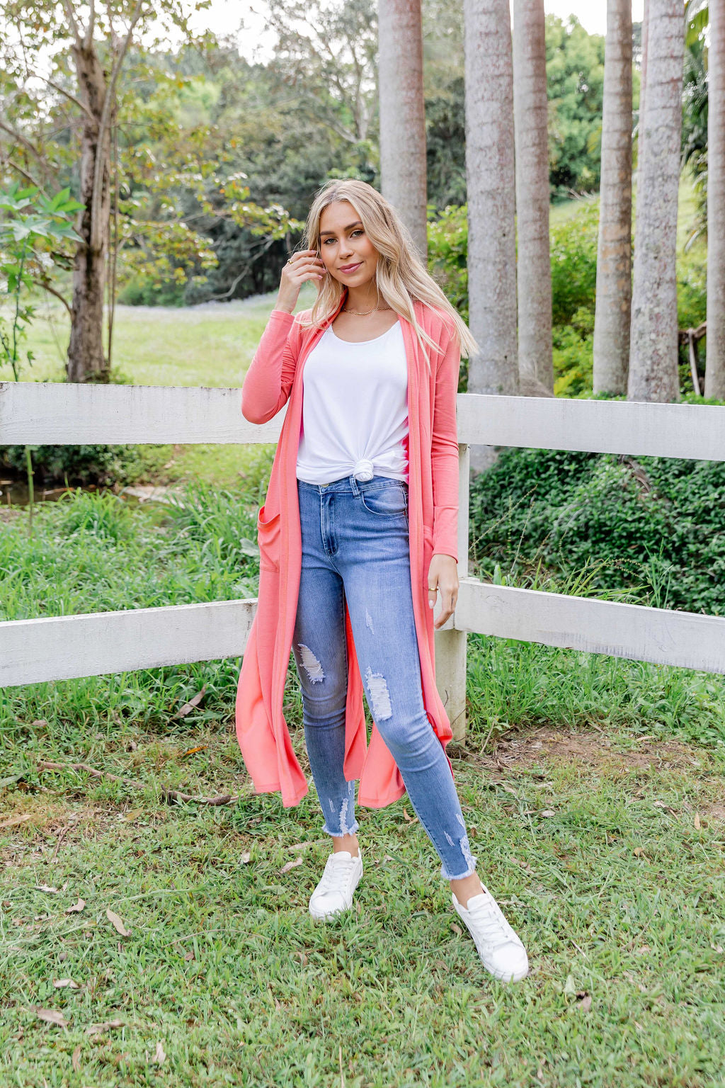 Coral clearance boyfriend cardigan