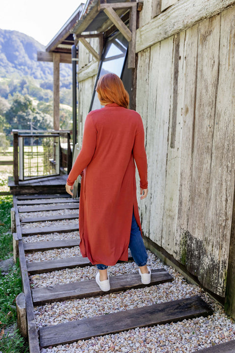 Rust red sale cardigan