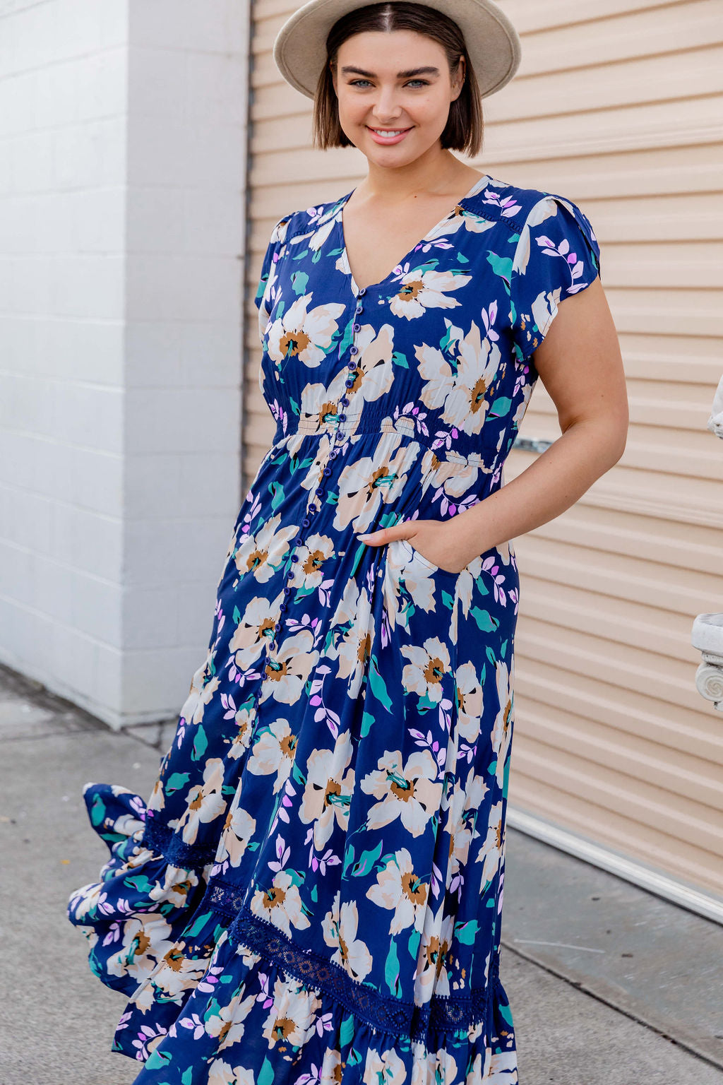 Milly blue discount floral dress