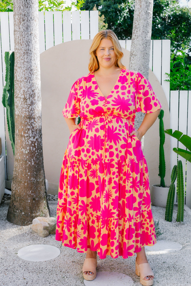 Bonnie Maxi Dress in Kasey Rainbow Floral Fields – Proud Poppy