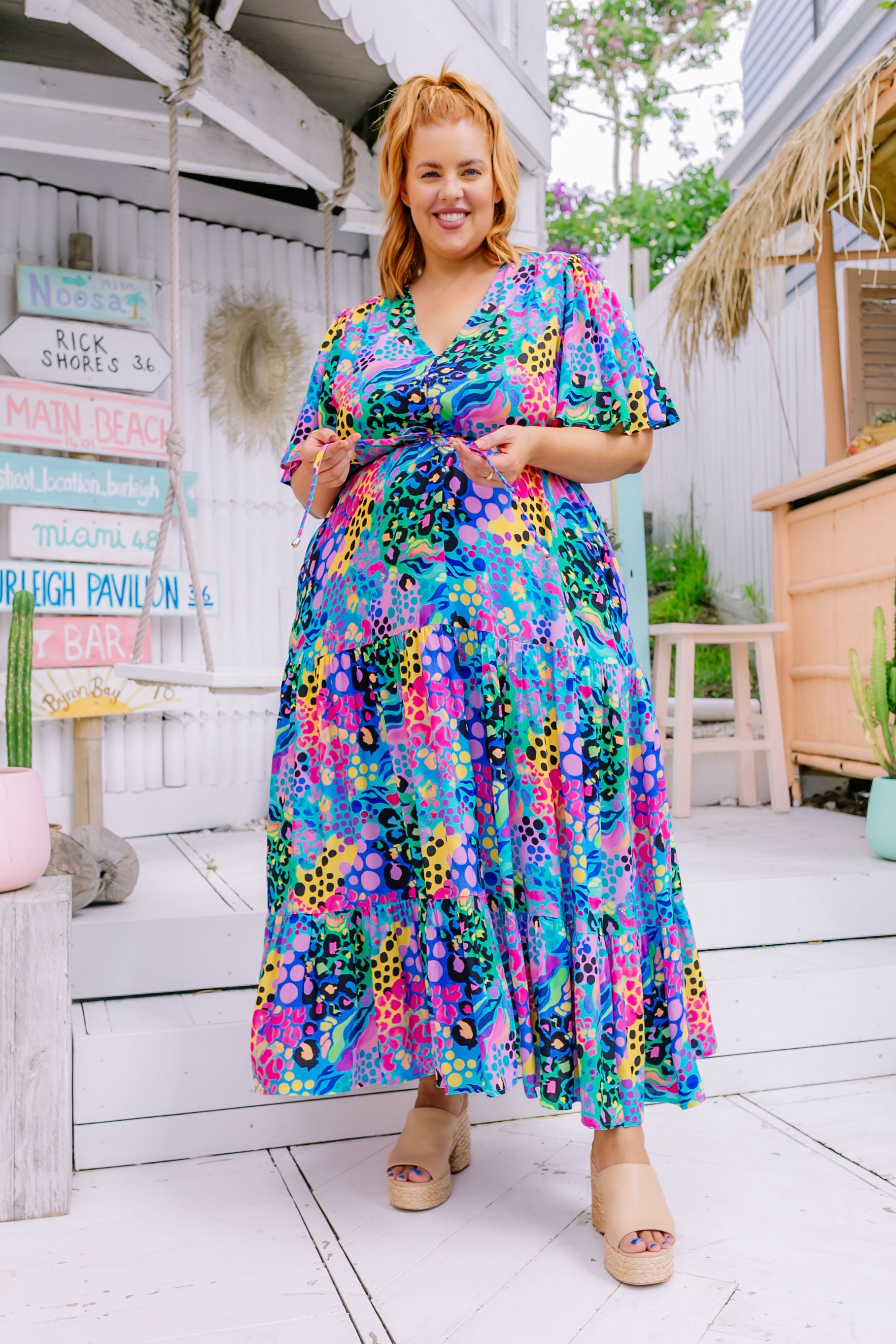 Bonnie Maxi Dress in Electric Leopard by Kasey Rainbow