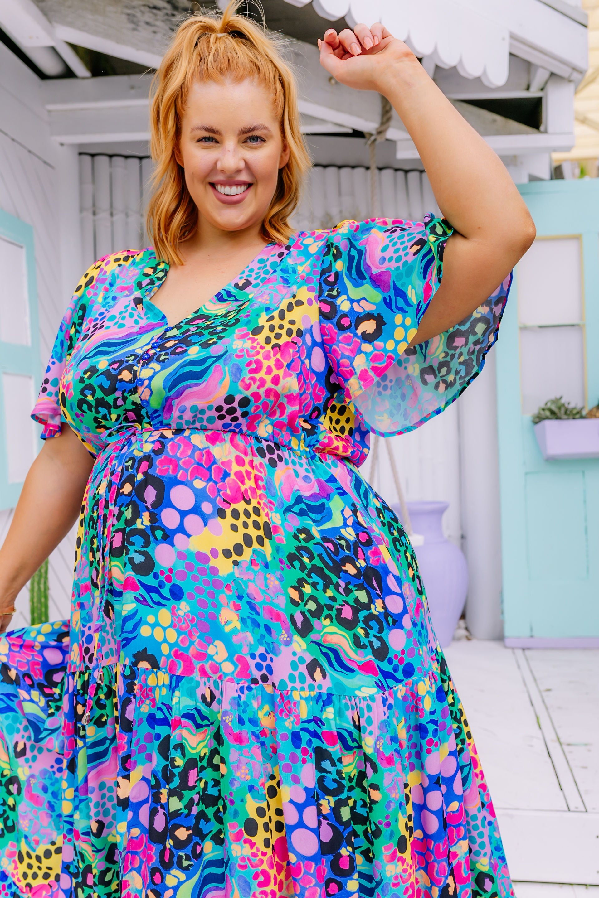 Bonnie Maxi Dress in Electric Leopard by Kasey Rainbow