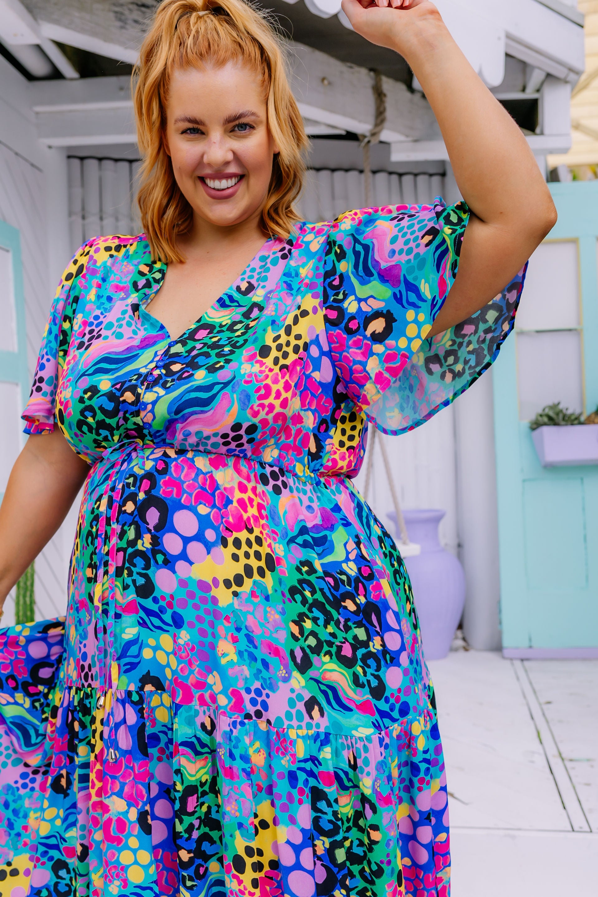 Bonnie Maxi Dress in Electric Leopard by Kasey Rainbow