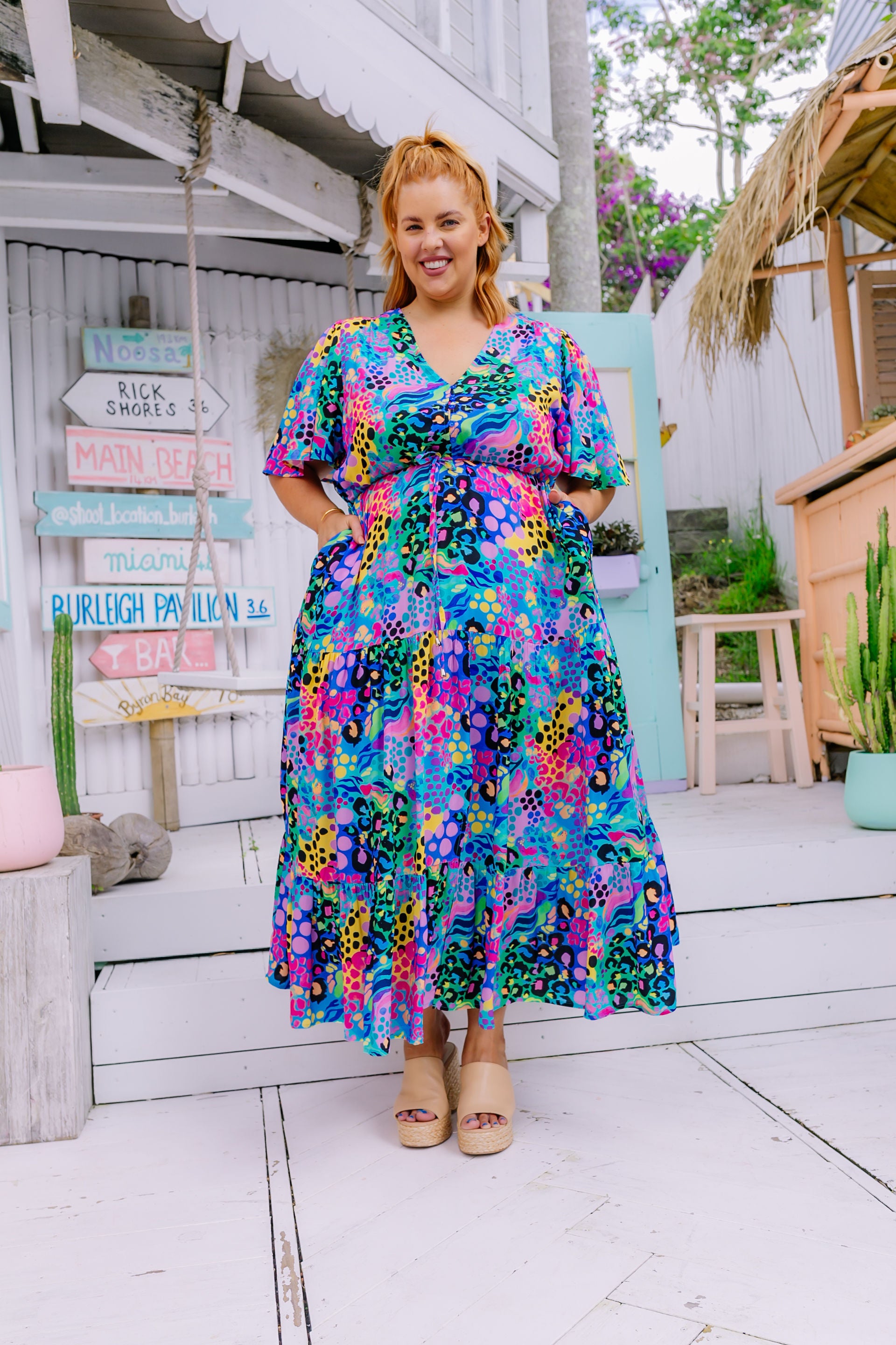 Bonnie Maxi Dress in Electric Leopard by Kasey Rainbow