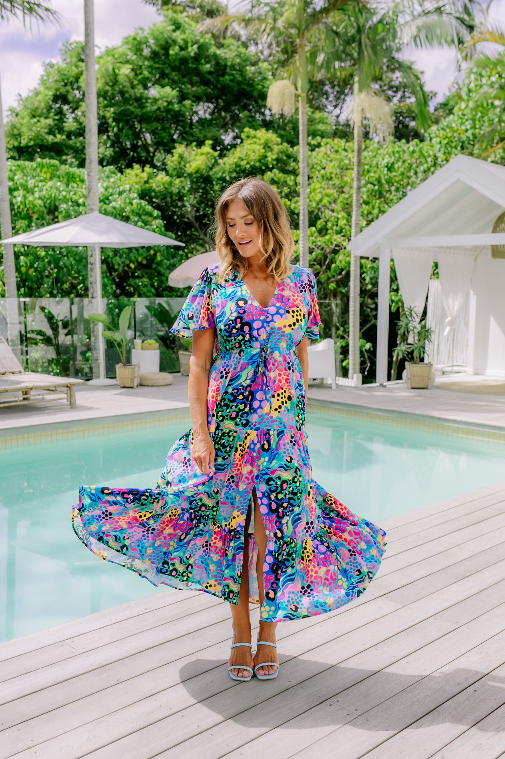 Bonnie Maxi Dress in Electric Leopard by Kasey Rainbow