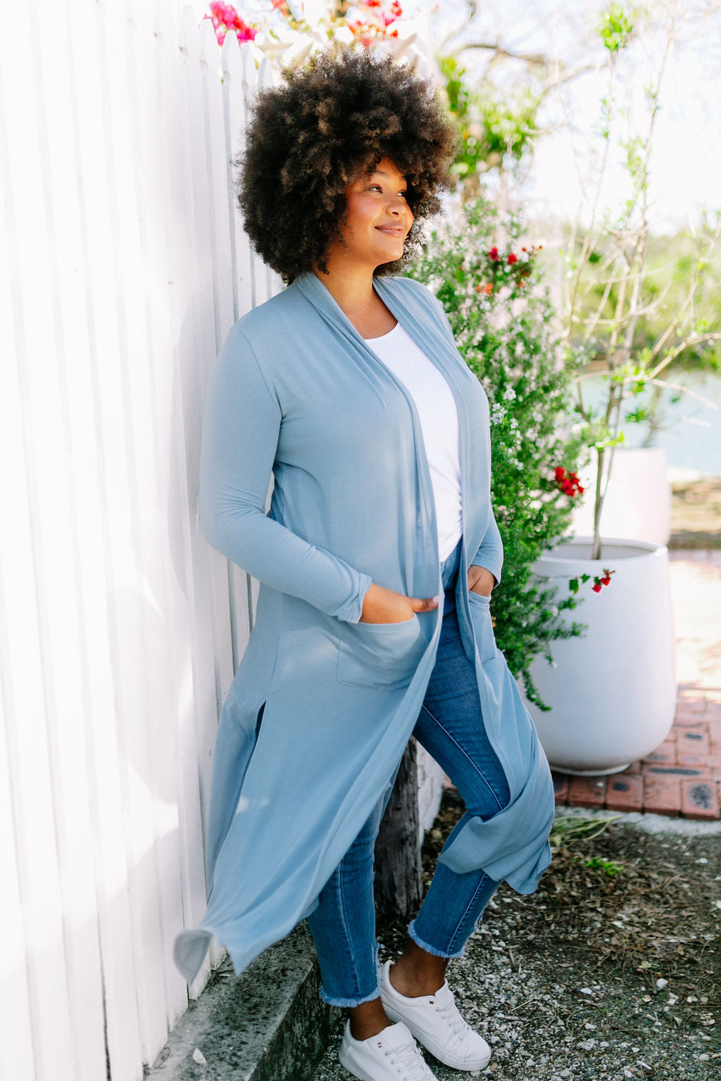 Jane Cardigan in Dusty Blue