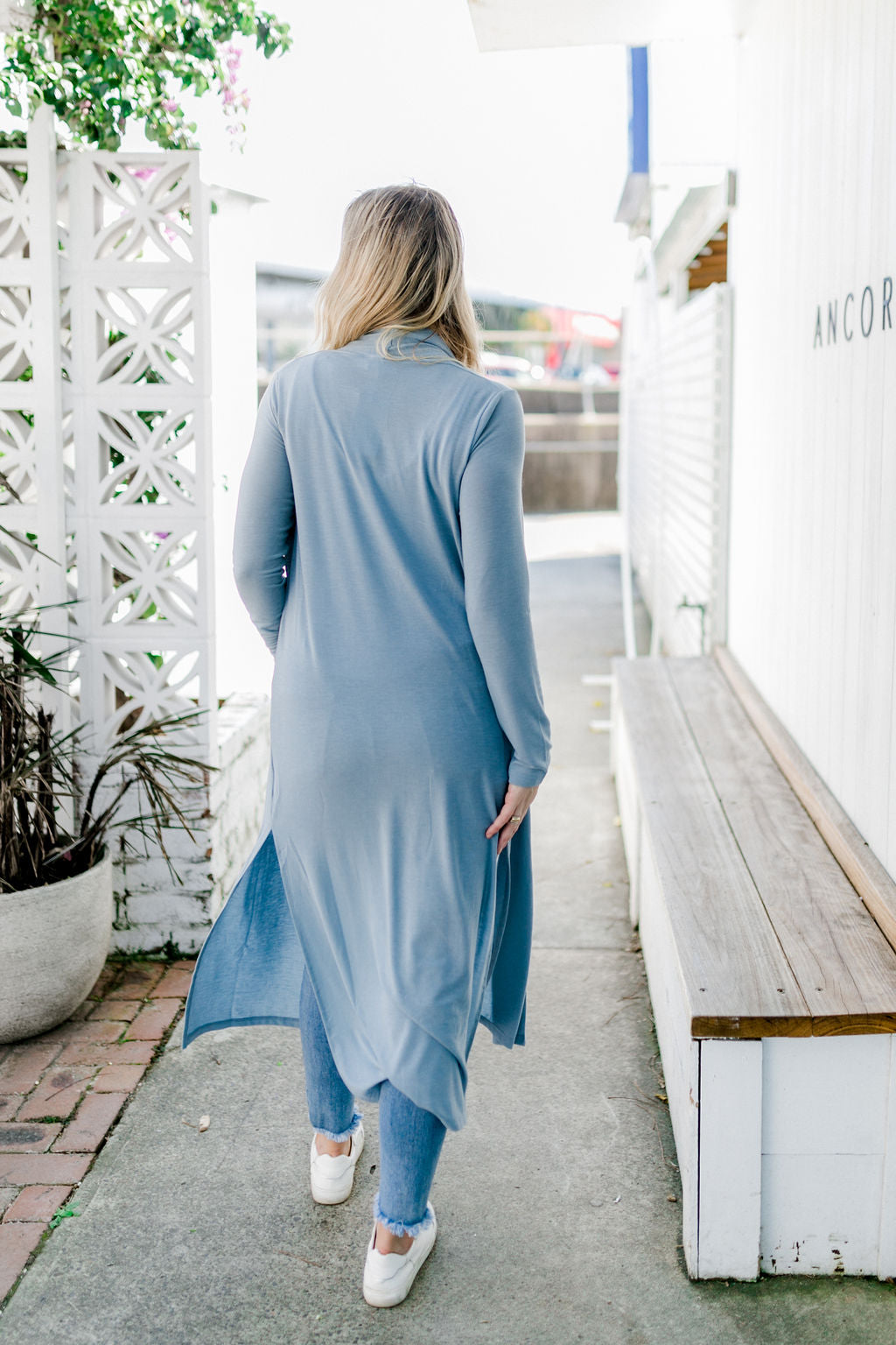 Jane Cardigan in Dusty Blue