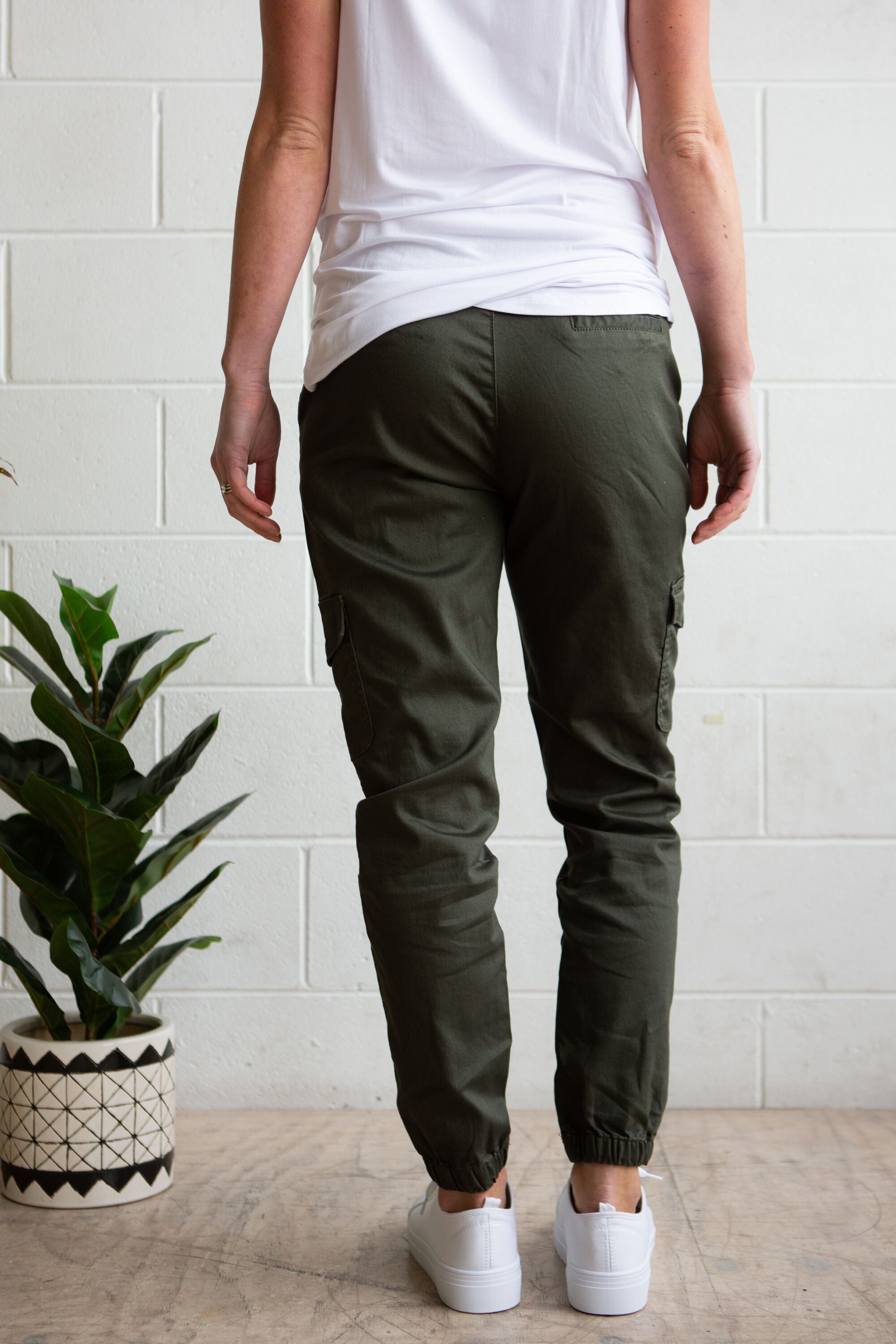 Florence Denim Joggers in Khaki – Proud Poppy Clothing
